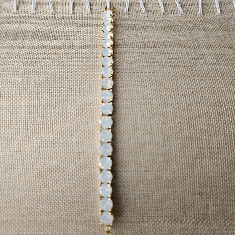 Gold-Plated White Opal Tennis Bracelet - Women Jewelry